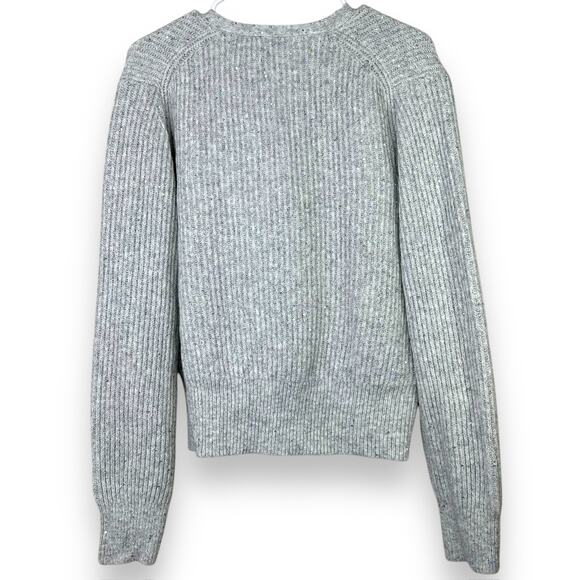 Michael Stars NWT Heather Grey Laurel Surplice Mini Sequin Faux Wrap Sweater - Picture 8 of 10